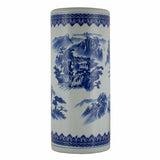 Floral White and Blue Ceramic Umbrella Stand