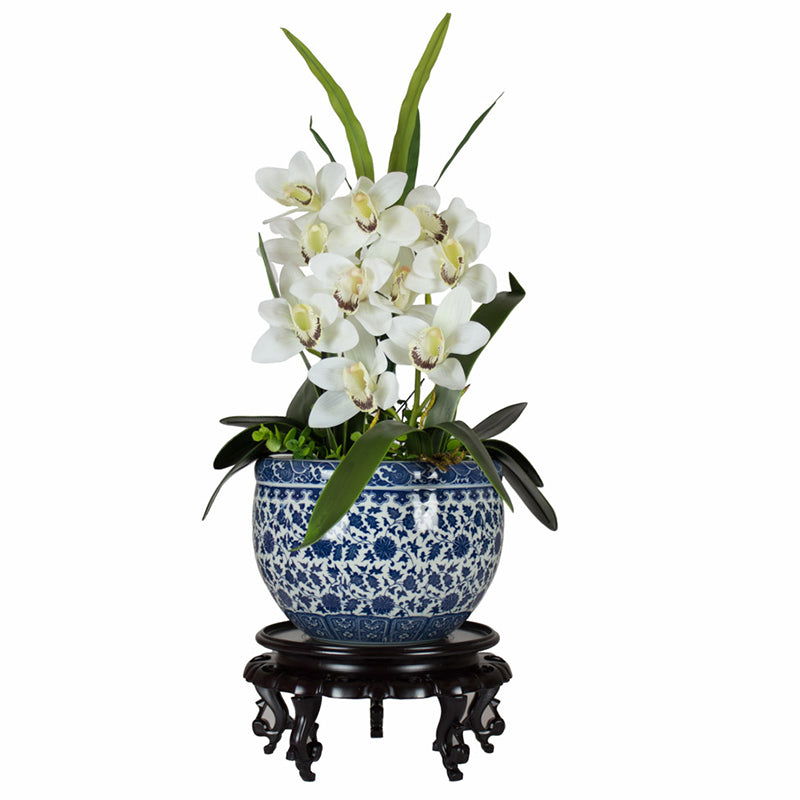 Oriental Ceramic Patterned Flower Pot