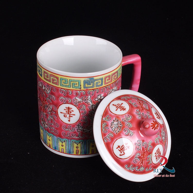 Oriental Ceramic Mug Red