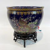 Flower Pot Peacock design Blue