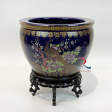 Flower Pot Peacock design Blue
