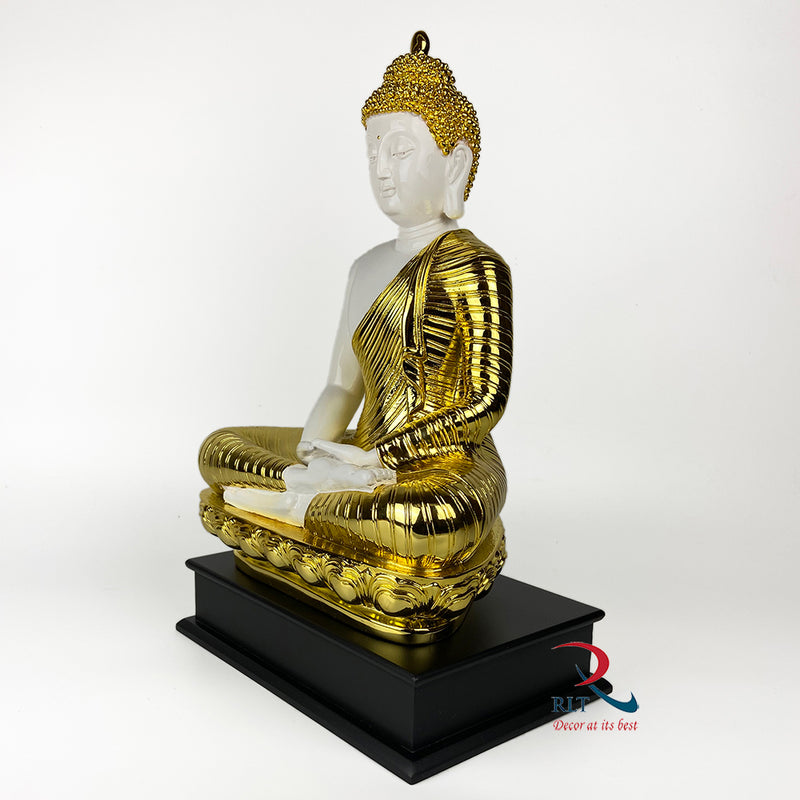 Peace Buddha Gold White Small