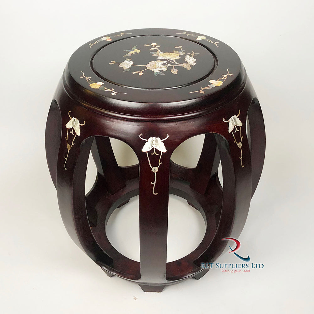Drum Stool Mother of Pearl Inlay Tall