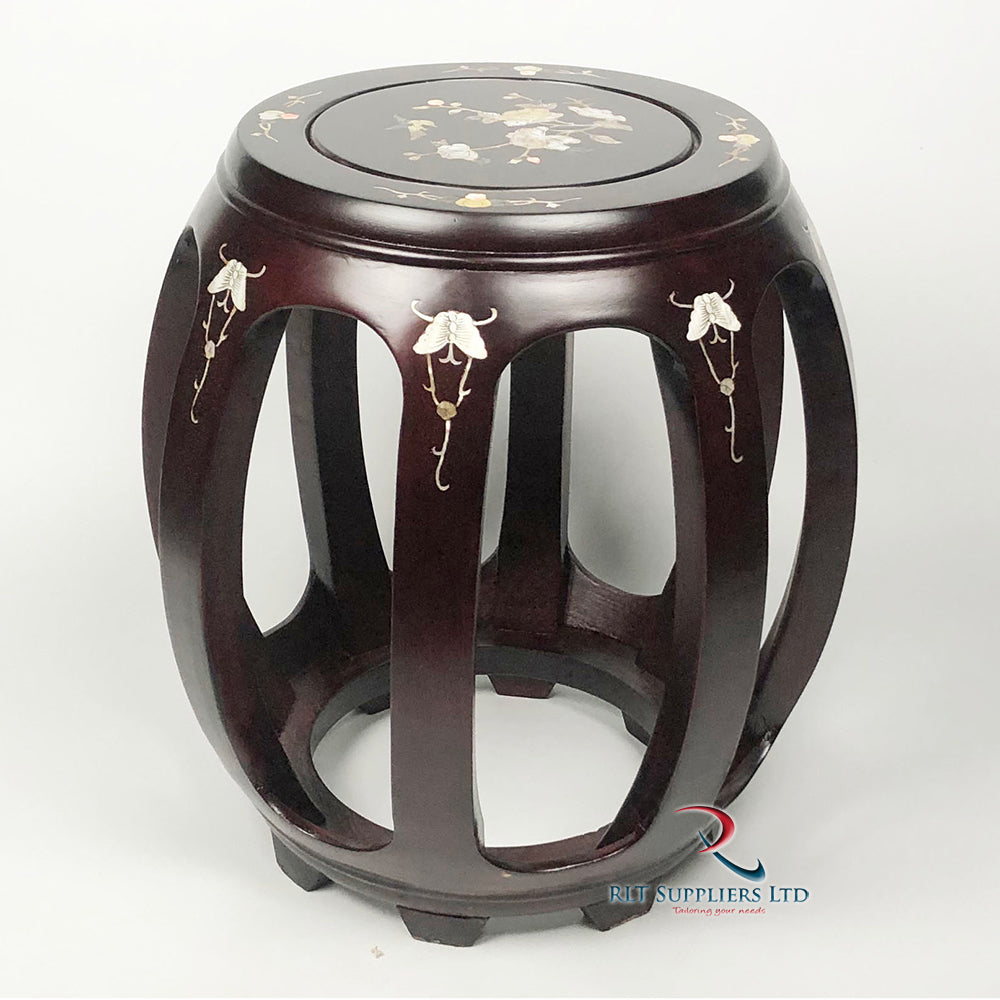 Drum Stool Mother of Pearl Inlay Tall