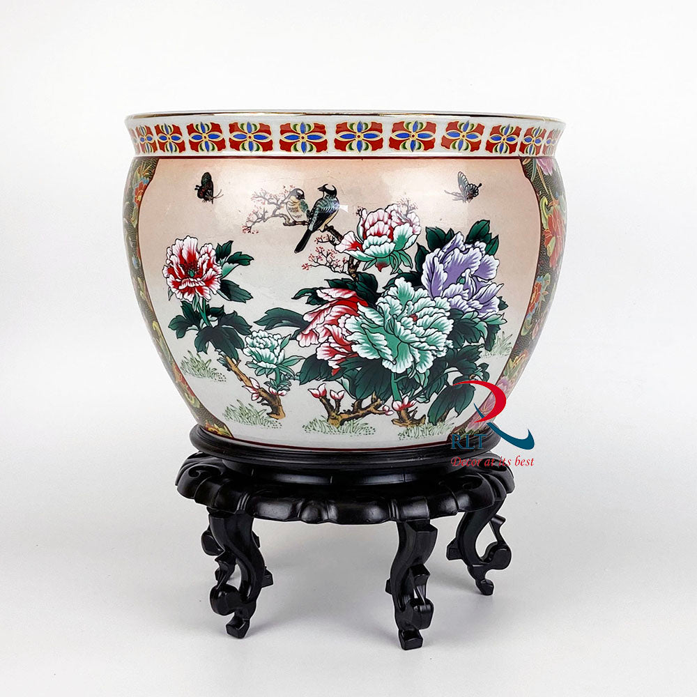Flower Pot Bird and Flower Design