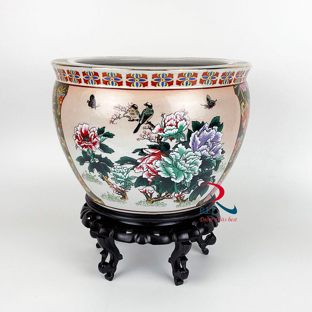 Flower Pot Bird and Flower Design
