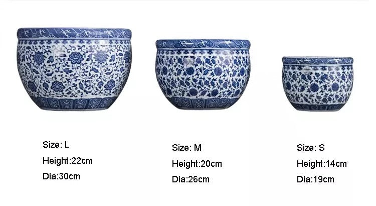 Oriental Ceramic Patterned Flower Pot