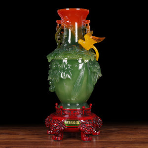 Flower Crafted Green Vase