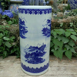 Floral White and Blue Ceramic Umbrella Stand