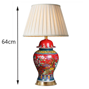 Oriental  Red Ceramic Lamp