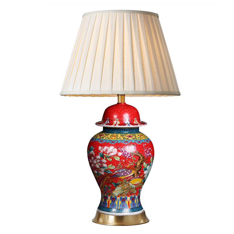 Oriental  Red Ceramic Lamp