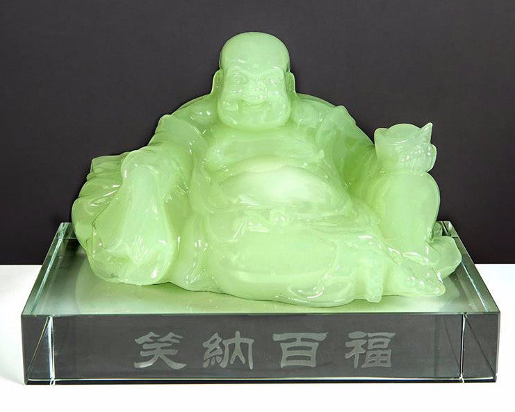 Happy Buddha Solid Glass
