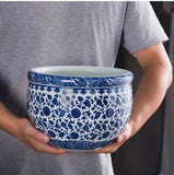Oriental Ceramic Patterned Fish Bowl Big
