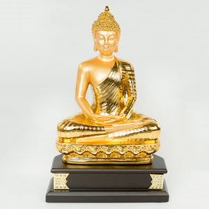 Peace Buddha with Wooden Base