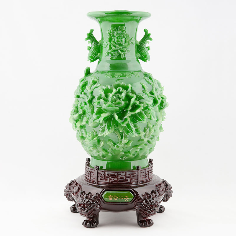Flower design Vase Green Small