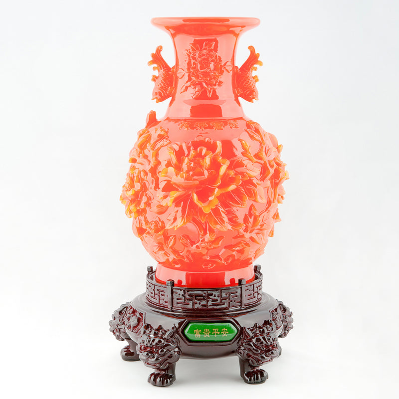 Flower Design Vase Orange Small