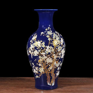 Chinese Vase Hump Neck Blue