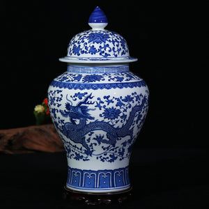 Classic Blue And White Ceramic Vase Dragon