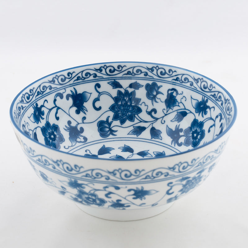 SERVING BOWL 8" BLUE FLOWER PRINT