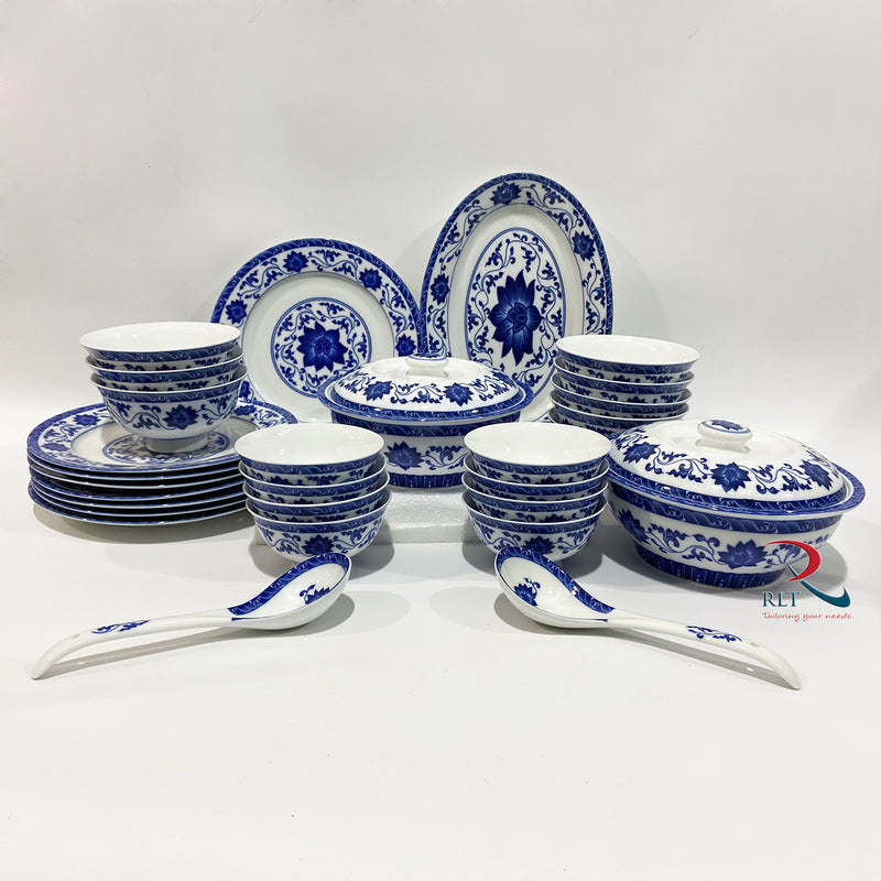 29 Pcs Ceramic Dinnerset Royal Blue Flower