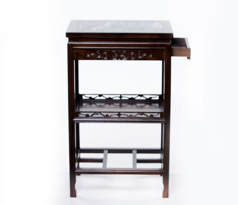 Side Draw Table Marble Top