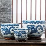 Dragon Pattern Ceramic Flower Pot