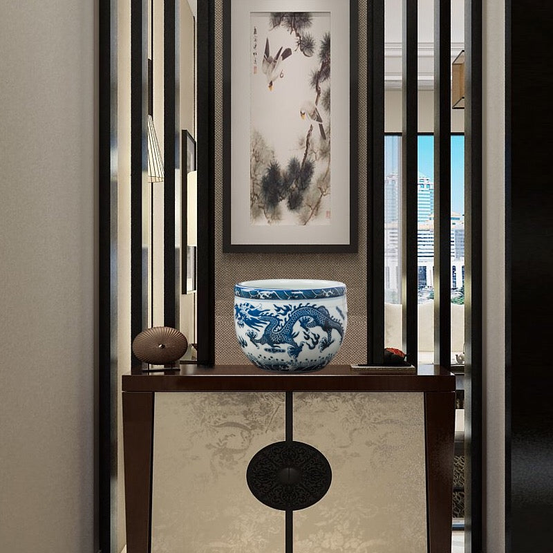 Dragon Pattern Ceramic Flower Pot