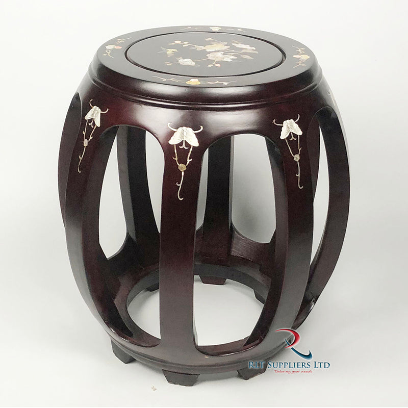 Drum Stool Mother of Pearl Inlay Tall