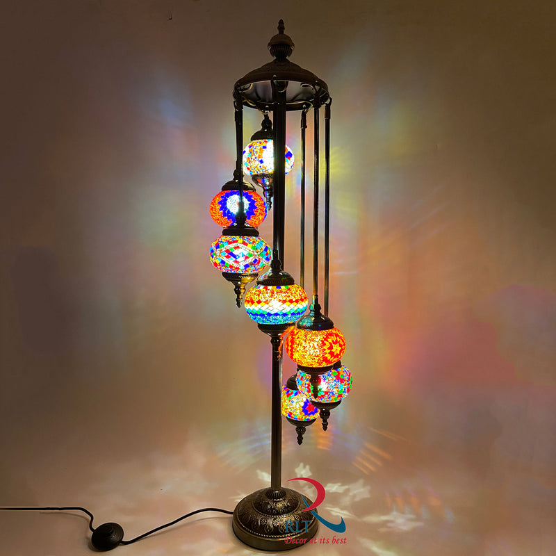 7 BALL HANDMADE TURKISH MOROCCAN TIFFANY STYLE LAMP