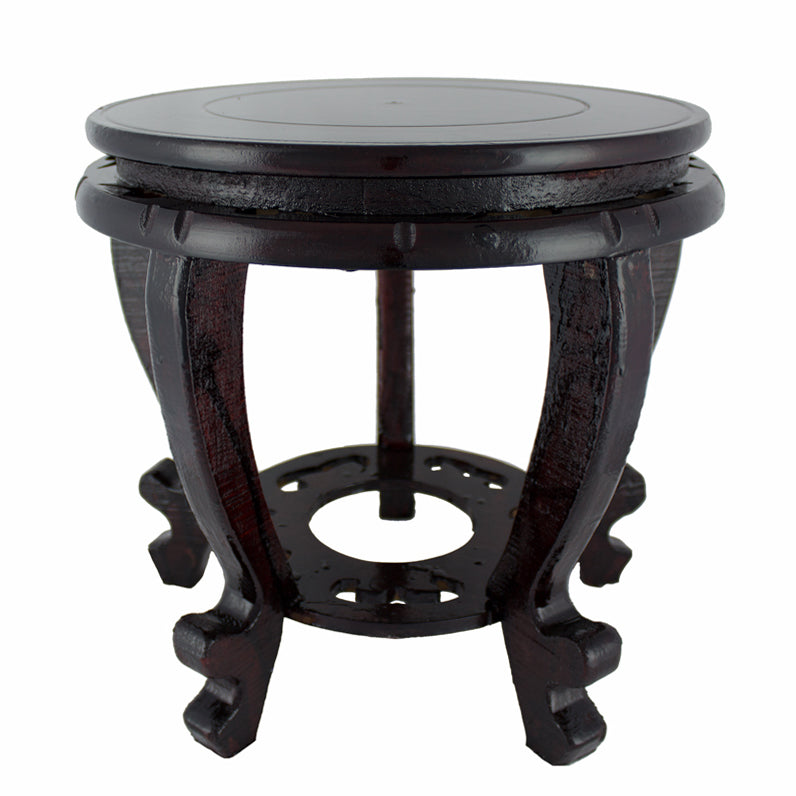 Curved Wooden Vase Stand with Shiny Looks