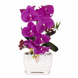 Orchid Small Artificial Flower with Ceramic Vase