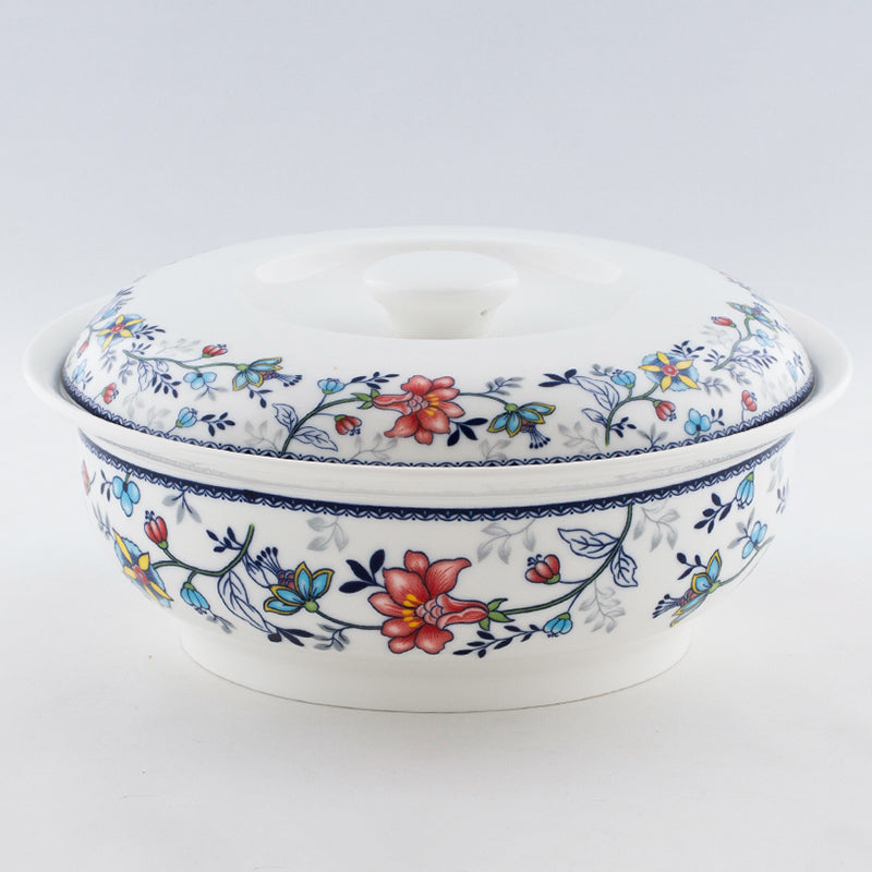 CASSEROLE BOWL 9" FLOWER PRINT