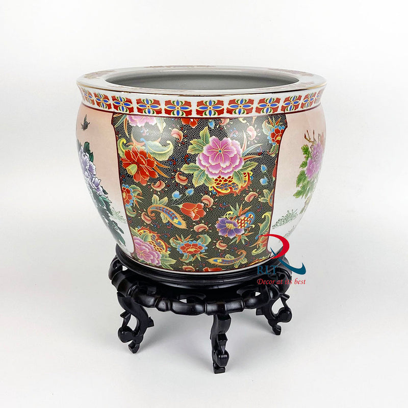 Flower Pot Bird and Flower Design