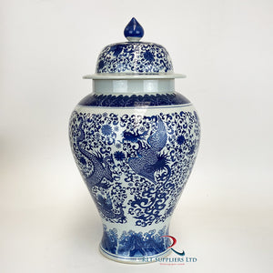 Blue Vase  Flying Dragon