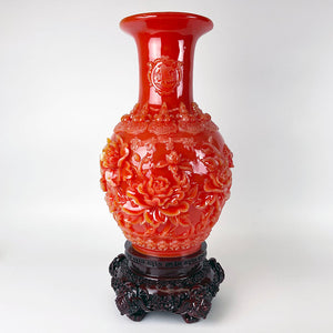 Flower Design Vase Big Orange